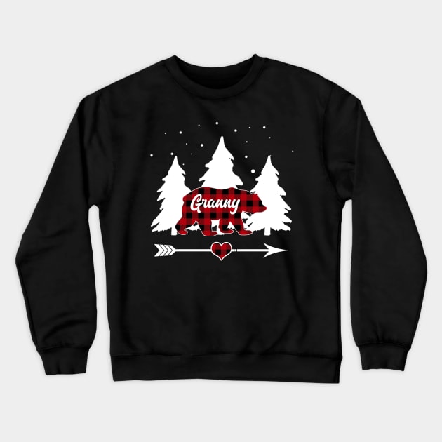 Granny Bear Buffalo Plaid Christmas Matching Family Pajama Crewneck Sweatshirt by Soema